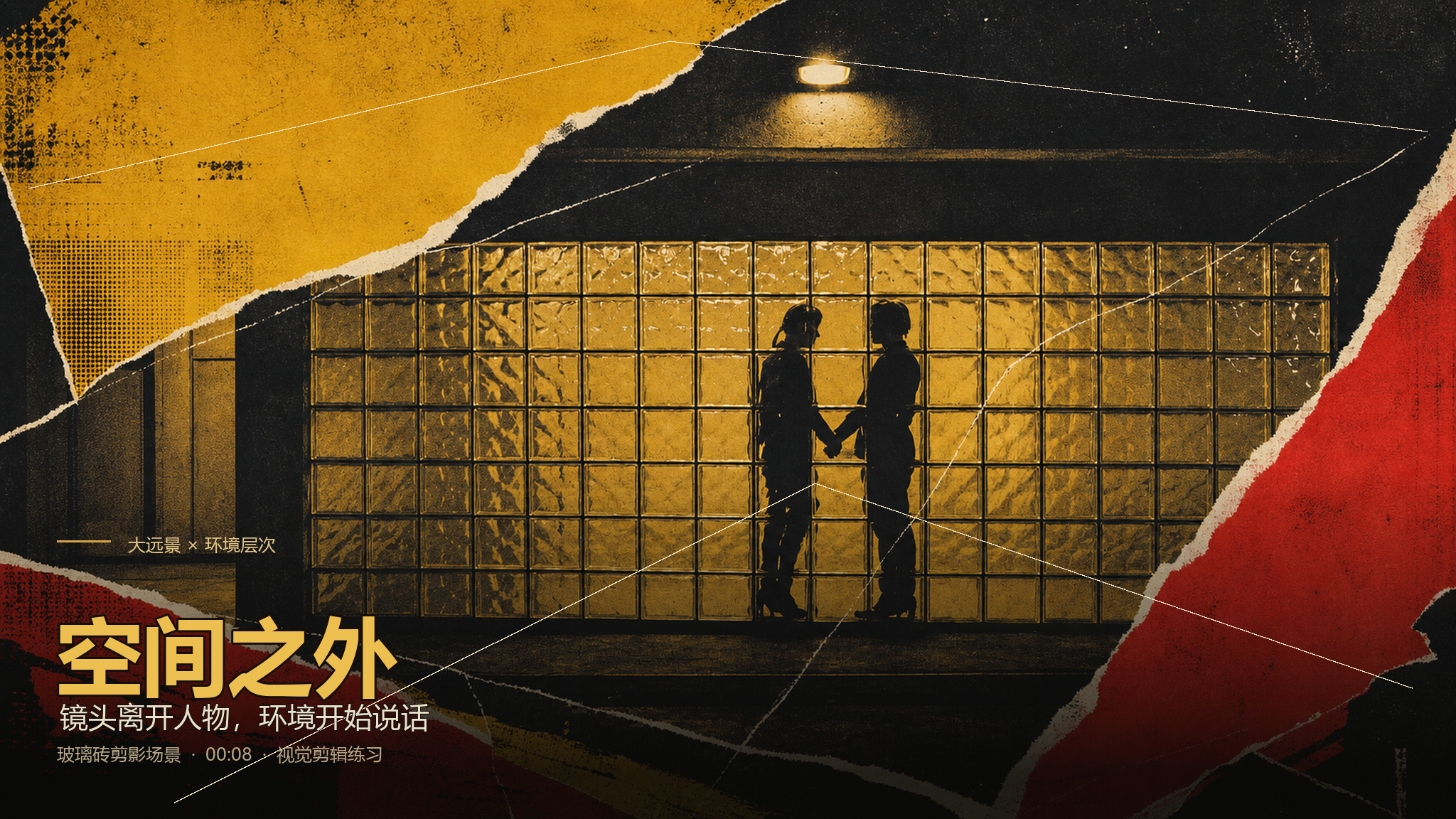 空间折叠档案，负空间与非常规构图研究海报